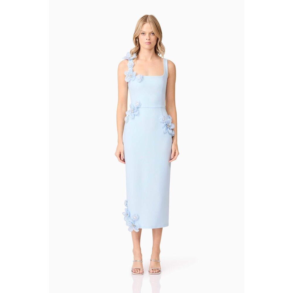 Elliatt Chantelle 3D Midi Dress Blue weddings parties evening events size M NWT - Picture 4 of 8
